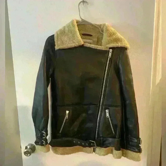 Walter Baker Bria Lamb Leather Sherpa lined Jacket size small